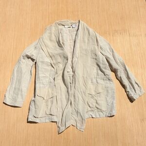 Chico's Cardigan Open Front Lightweight Silk Linen Blend Minamilist Women's XL 3